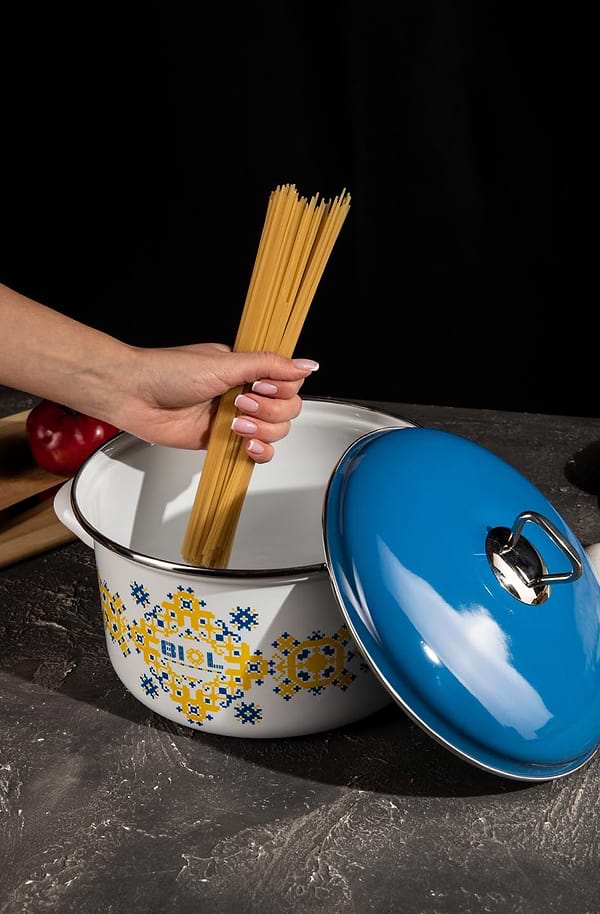 Фото - Каструля Biol CE22V1 4,6 л вишиванка жовто-блакитна