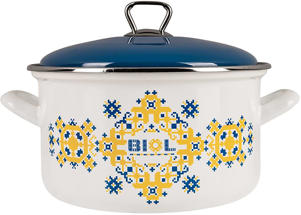 Фото - Каструля Biol CE22V1 4,6 л вишиванка жовто-блакитна