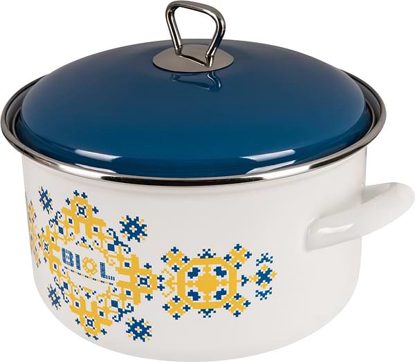 Фото - Каструля Biol CE22V1 4,6 л вишиванка жовто-блакитна Фото - Каструля Biol CE22V1 4,6 л вишиванка жовто-блакитна