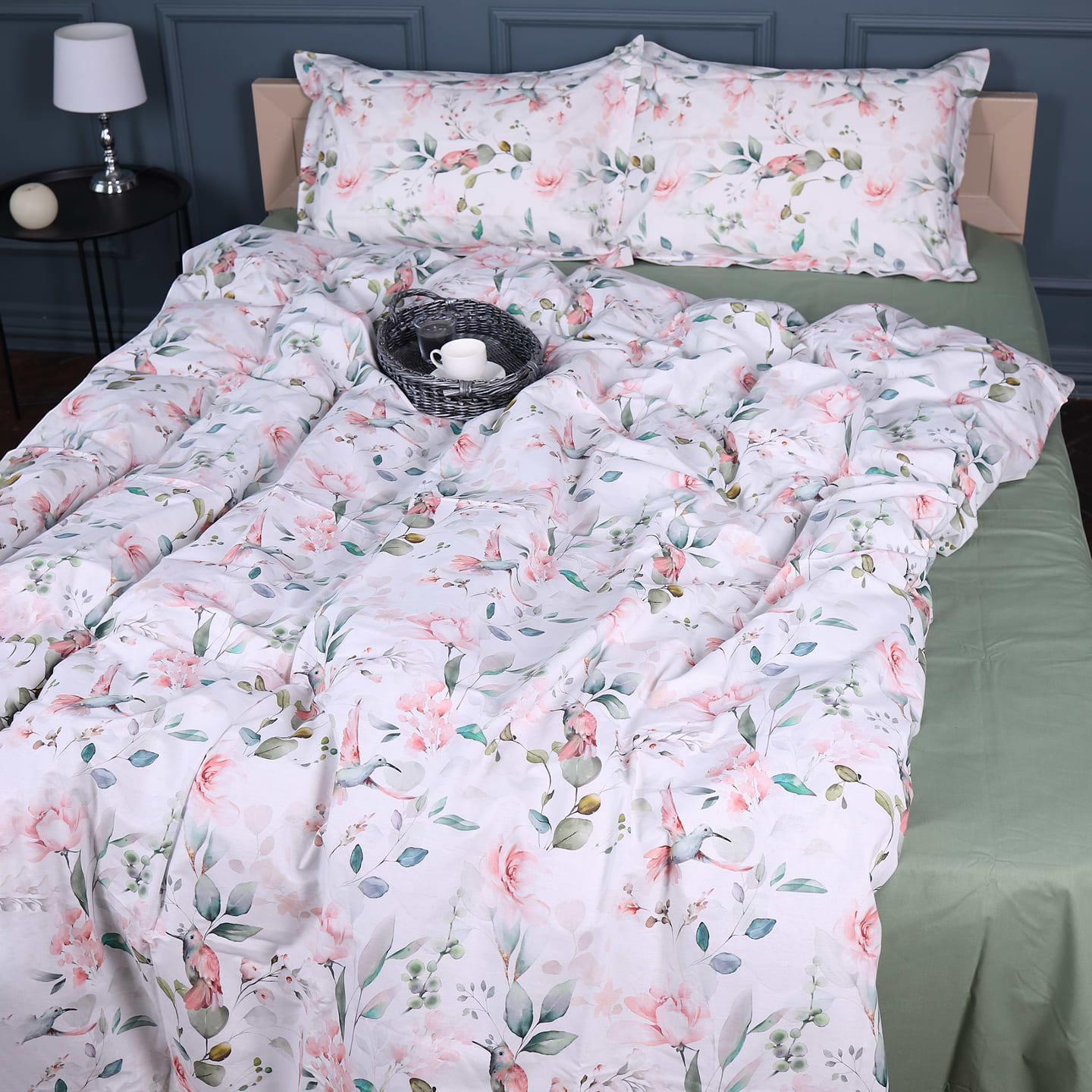 Комплект постельного белья MirSon 200х220 см 00-9 Birds and Flowers Поплин (2200009709128)