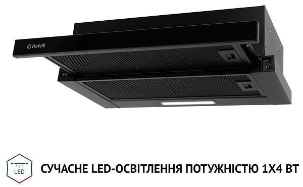 Фото - Витяжка вбудована Perfelli TL 6333 BL 700 LED GLASS