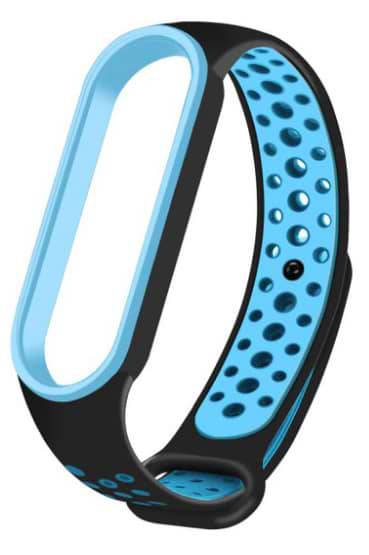 Ремешок для фитнес-браслета BeCover Vents Style for Xiaomi Mi Smart Band 7 Black-Blue (710503)