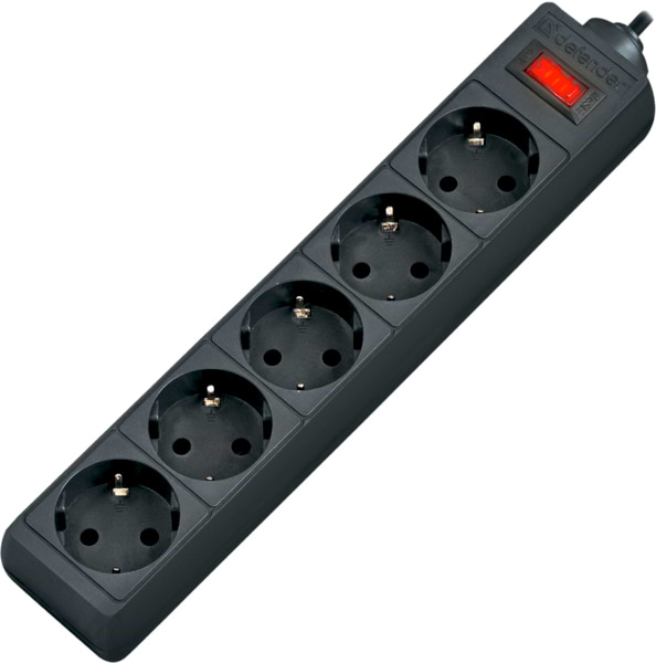 Мережевий фільтр Defender ES 3m 5р Black (994850) - Фото 1