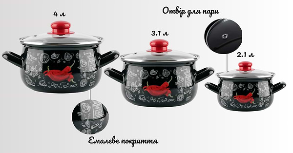 Фото - Набор посуды Gusto GT-T-3-P