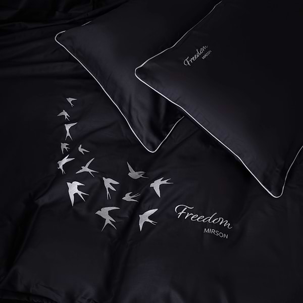 Фото - Комплект постельного белья MirSon Сатин 0055 Black Pearl 2х160х220 см (2200001717855)