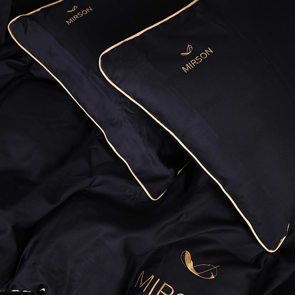 Фото - Комплект постельного белья MirSon Сатин Corner Black Pearl 2х160х220 см (2200001717640)