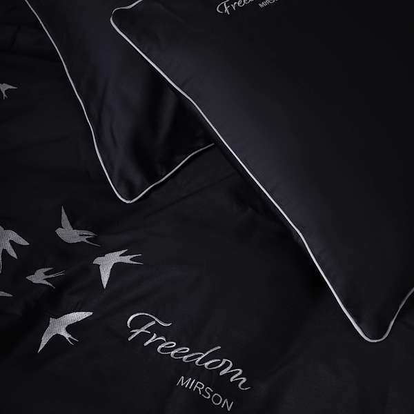 Фото - Комплект постельного белья MirSon Сатин Black Pearl 0055 160х220 см (2200001479050)