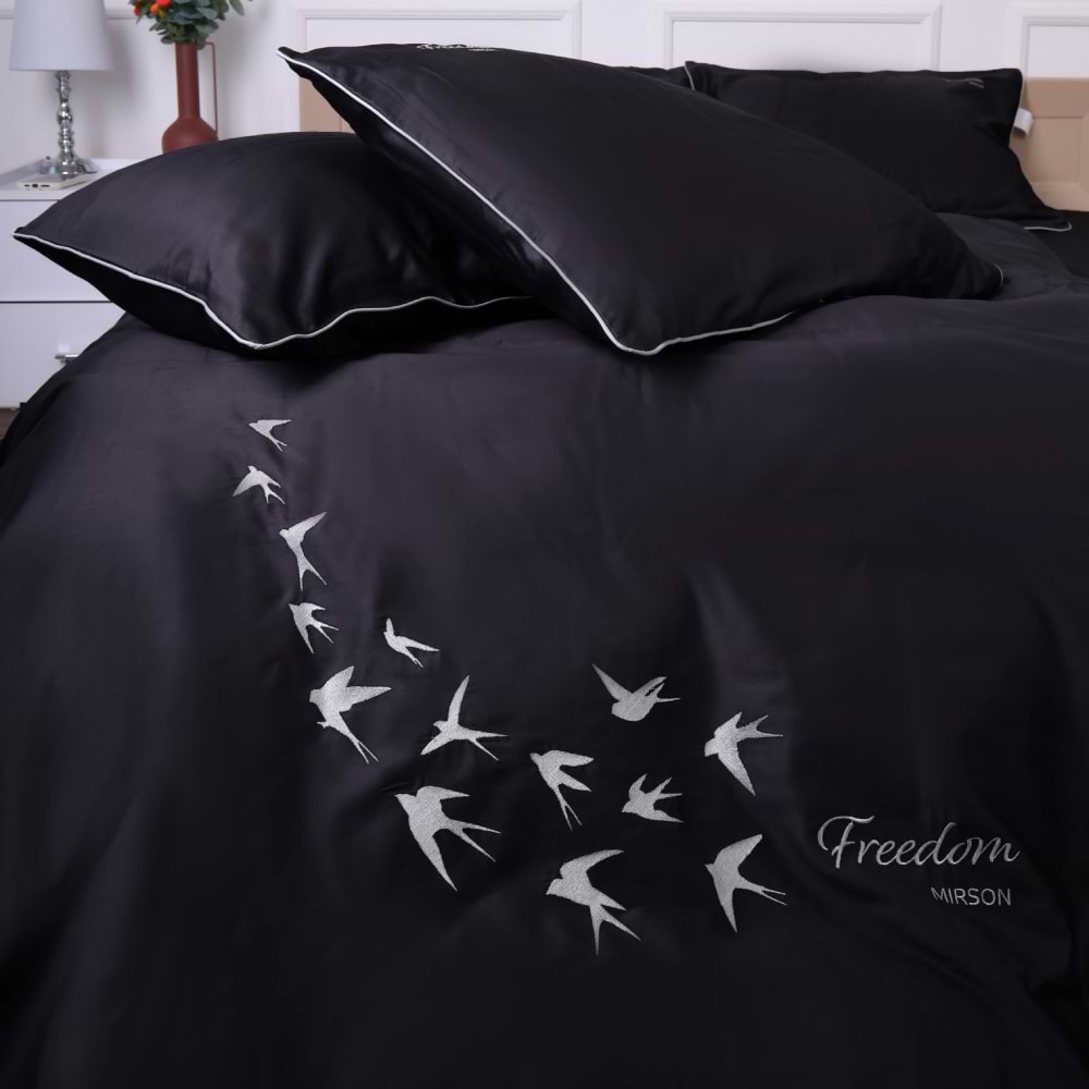 Комплект постельного белья MirSon Сатин 0055 Black Pearl 2х160х220 см (2200001717855)