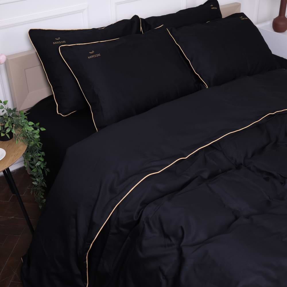 Комплект постільної білизни MirSon Сатин Corner Black Pearl 220x240 см (2200001484467)