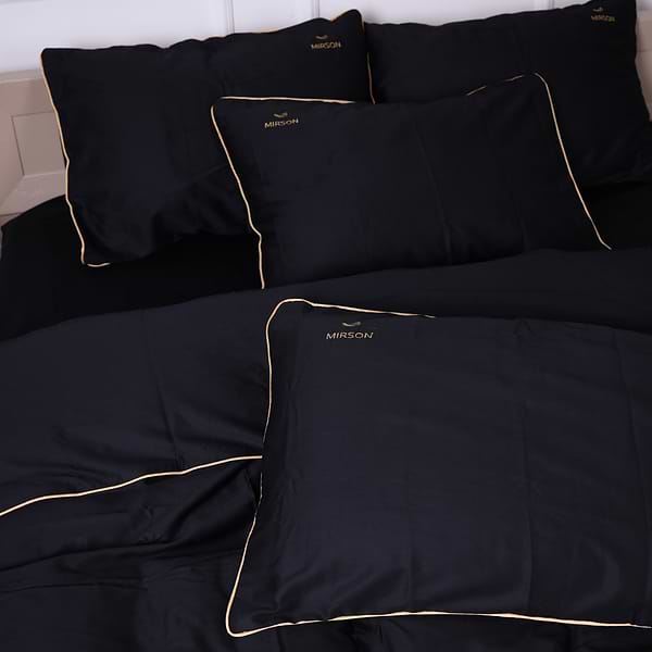 Фото - Комплект постельного белья MirSon Сатин Corner Black Pearl 2х160х220 см (2200001717640)