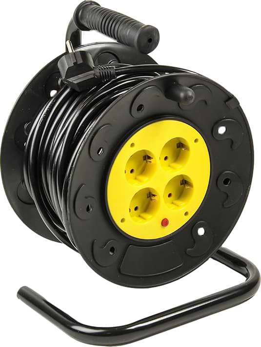 Подовжувач 220В PowerPlant 4 розетки 20m Black (PPRA10M20S4L) - Фото 1