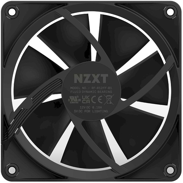 Фото - Корпусный вентилятор NZXT F120RGB Black (RF-R12TF-B1)