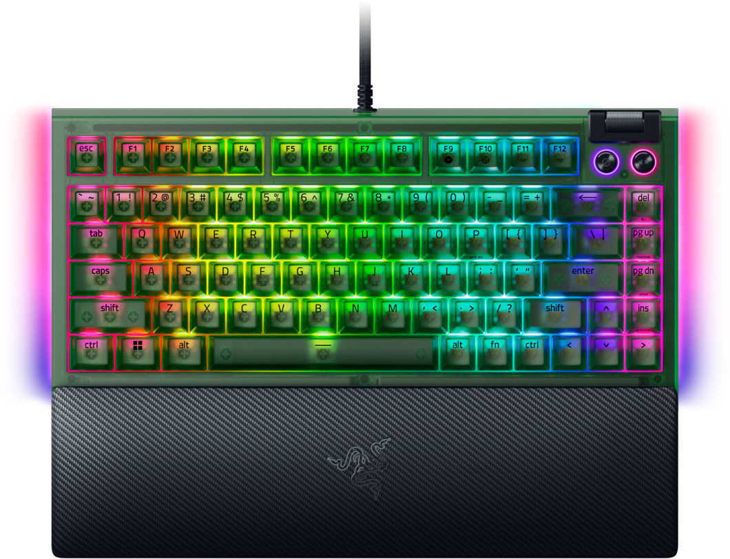 Клавиатура проводная игровая Razer BlackWidow V4 75%, Phantom Green (RZ03-05003300-R3M1) - Фото 1