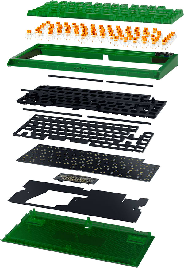 Фото - Клавіатура дротова ігрова Razer BlackWidow V4 75%, Phantom Green (RZ03-05003300-R3M1)