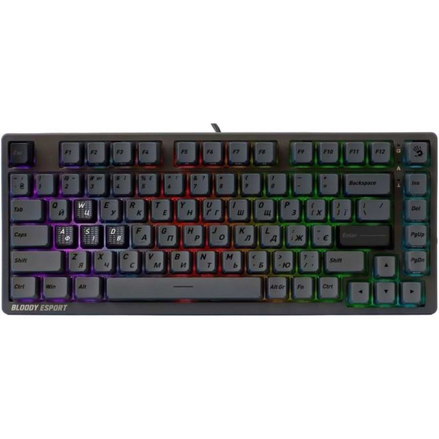 Клавиатура проводная игровая Bloody MS76 (Iron Grey)