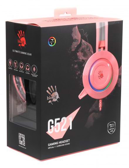 Фото - Гарнітура дротова ігрова Bloody G521 (Pink)