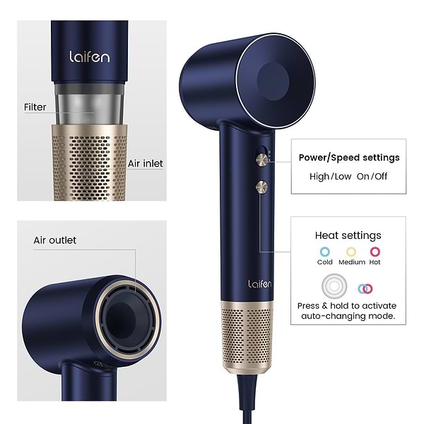 Фото - Фен Laifen Swift Premium Platinum блакитний (LF03-PBG-EU)