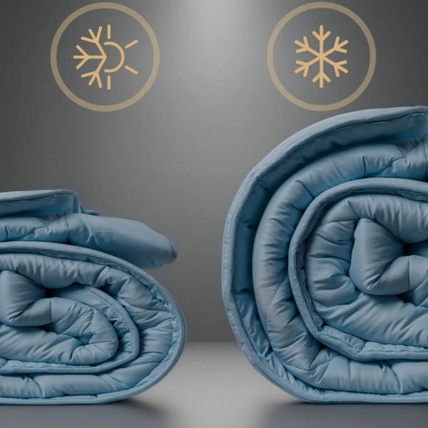 Фото - Ковдра всесезонна двоспальна євро MirSon Шовкові №1646 Eco Light Blue (2200002652858)