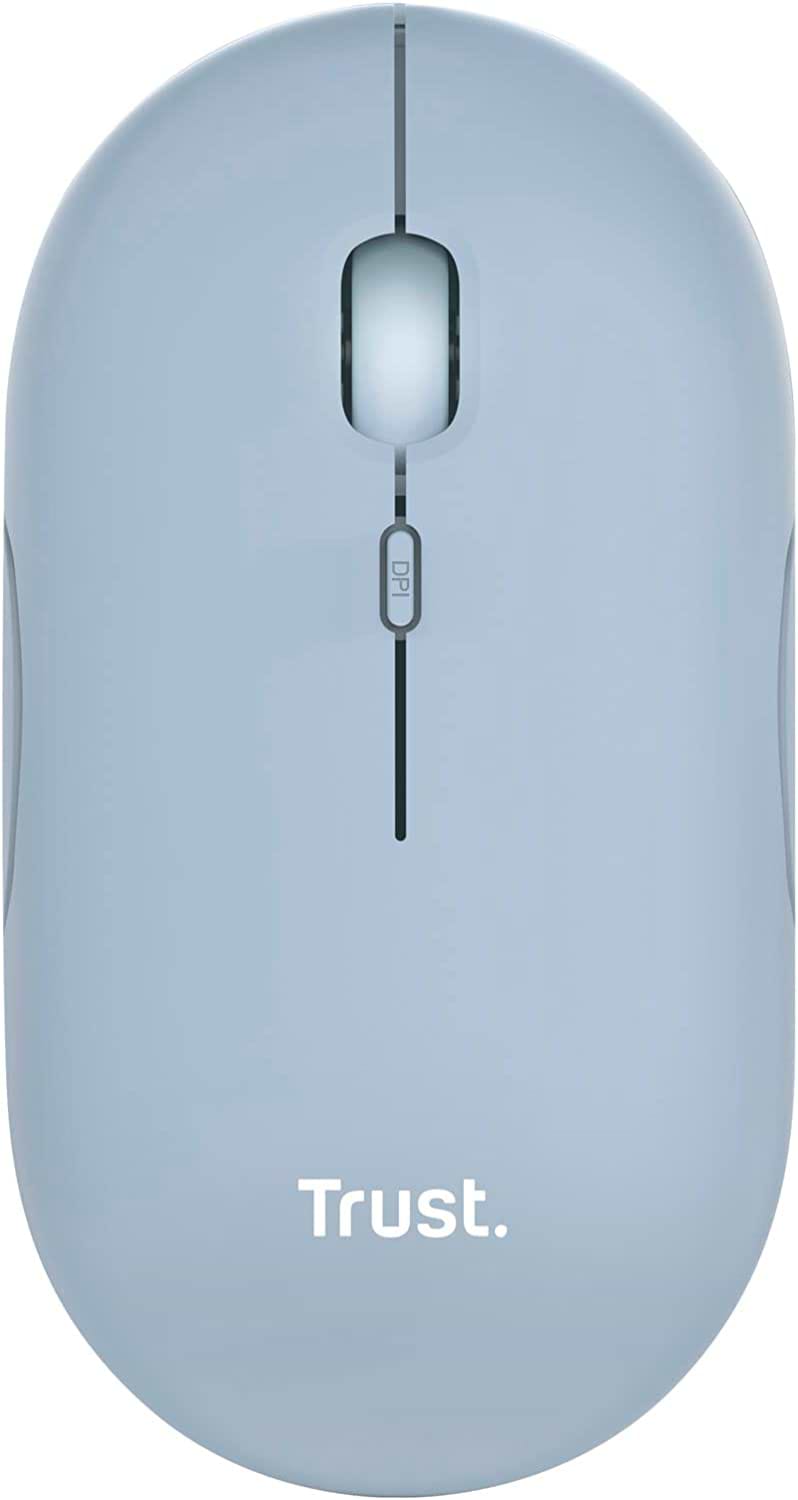 Мышь беспроводная Trust Puck Rechargeable Ultra-Thin BT WL Silent Blue (24126) - Фото 1