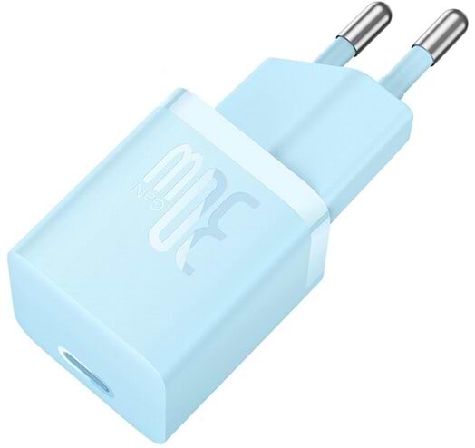 Фото - Мережевий зарядний пристрій Baseus GaN5 FC mini 1C 30W Blue (CCGN070603)