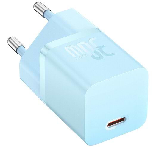 Фото - Мережевий зарядний пристрій Baseus GaN5 FC mini 1C 30W Blue (CCGN070603)