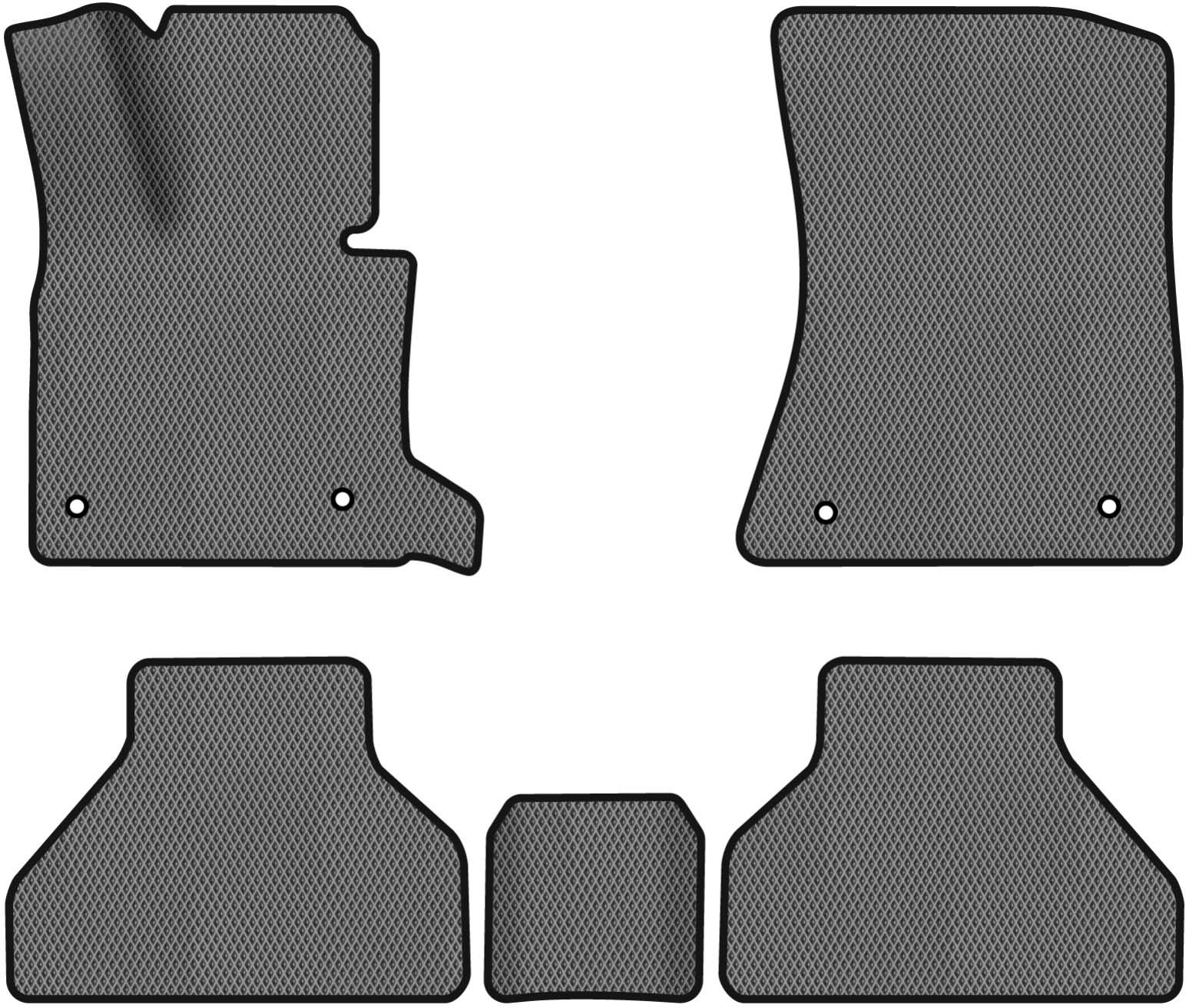EVA коврики в салон авто EVAtech для X5 (E70) (open threshold) BMW 2006-2013 2 поколение SUV EU (BM325CD5BW4RGB)