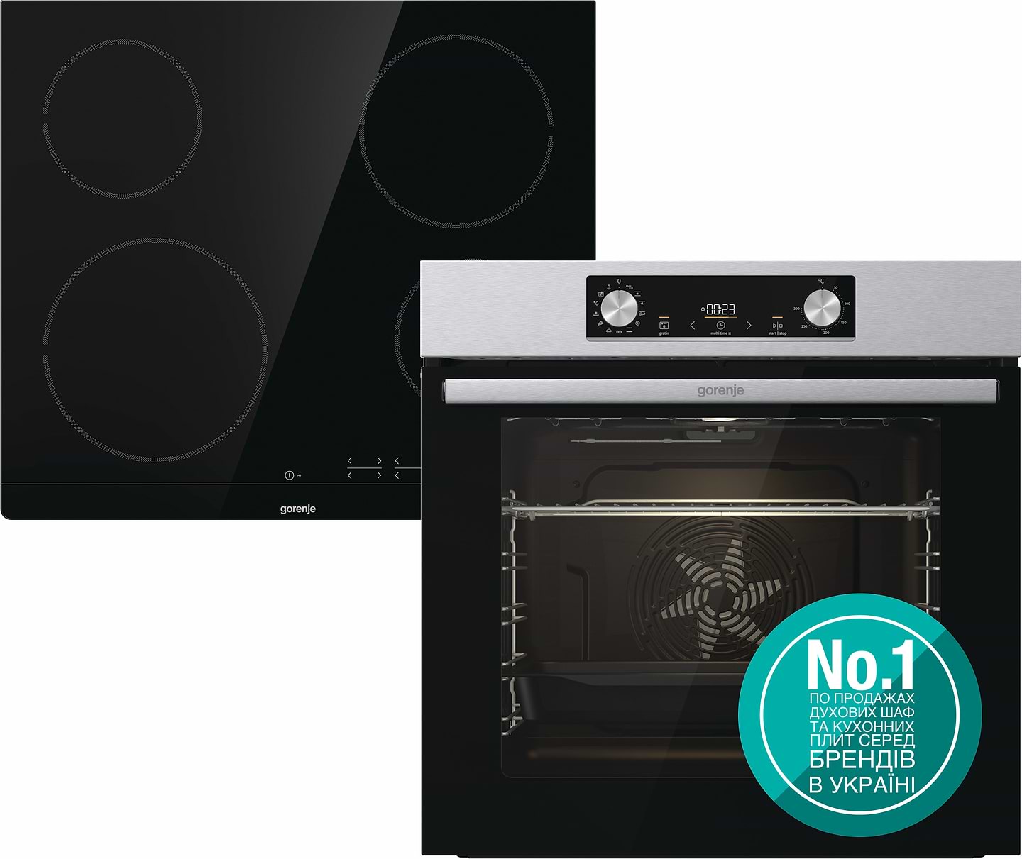 Духовой шкаф + варочная панель электрическая High Light Gorenje BO6737E02X + ECT41SC