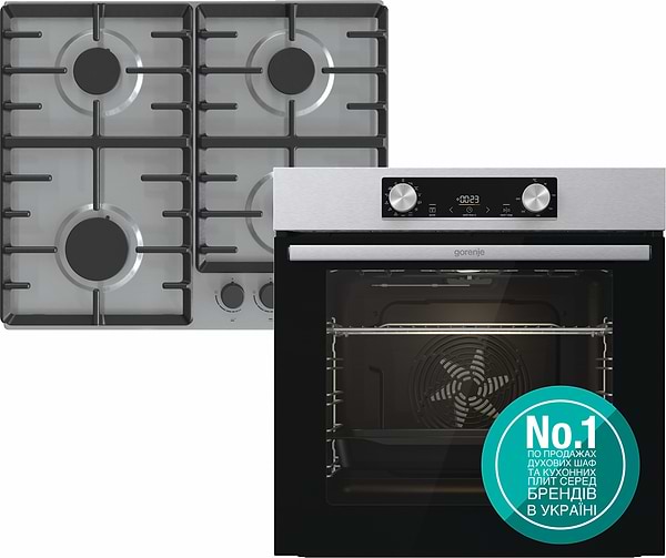 Фото - Духова шафа + варильна поверхня газова Gorenje BO6737E02XK + G642ABX