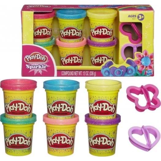 Фото - Расходники Hasbro Play-Doh Набор пластилина из 6 баночек с блёстками (A5417)