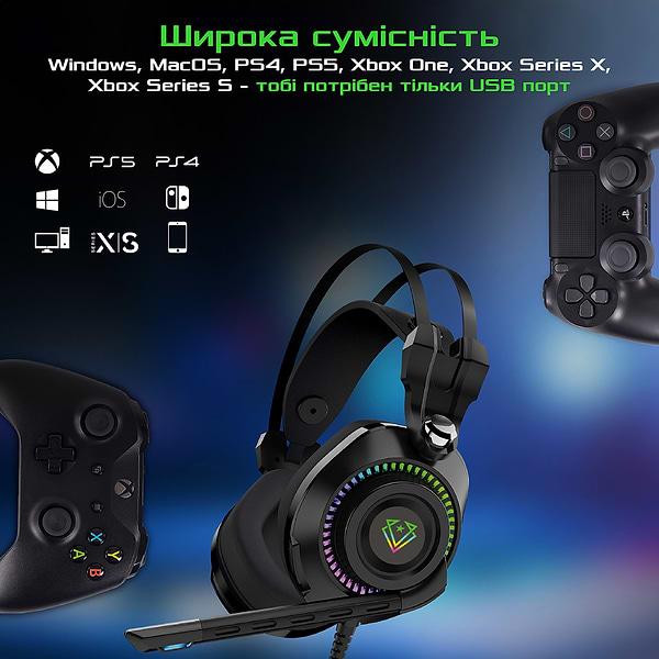 Фото - Гарнитура проводная игровая Vertux Bogota.Black