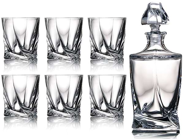 Фото - Набір склянок для віскі Bohemia Quadro 7 пр. (024-046)