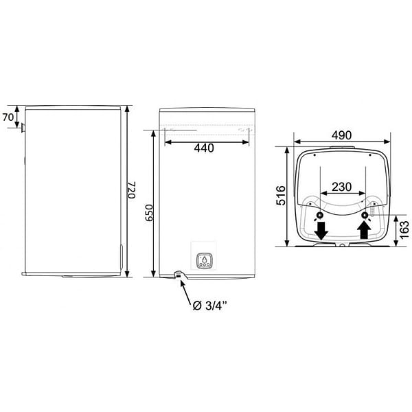 Фото - Водонагреватель Atlantic Steatite Cube WI-FI ES-VM 75 S4 C2 WD (2400W) Silver