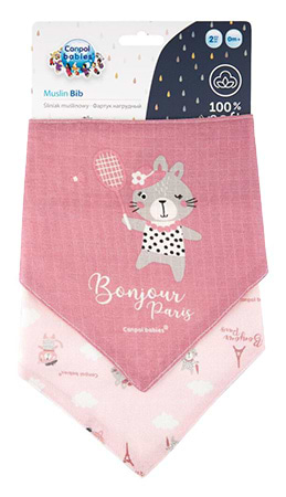 Слюнявчик Canpol babies BONJOUR PARIS розовый 2 шт. (26/900_pin)