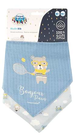 Слинявчик Canpol babies BONJOUR PARIS блакитний 2 шт. (26/900_blu) - Фото 1