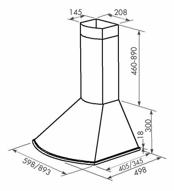Фото - Вытяжка декоративная ELEYUS Bora 1200 LED SMD 90 WH
