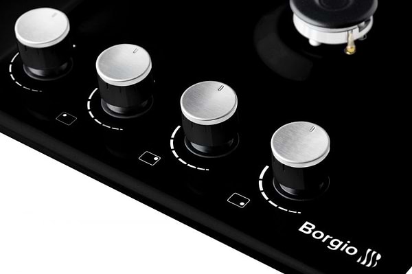 Фото - Варильна поверхня газова Borgio 6942-17 FFD Black Enamelled