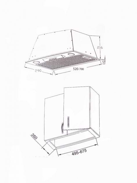 Фото - Витяжка вбудована Borgio BBI (TR) 5840 Black Glass MU 850