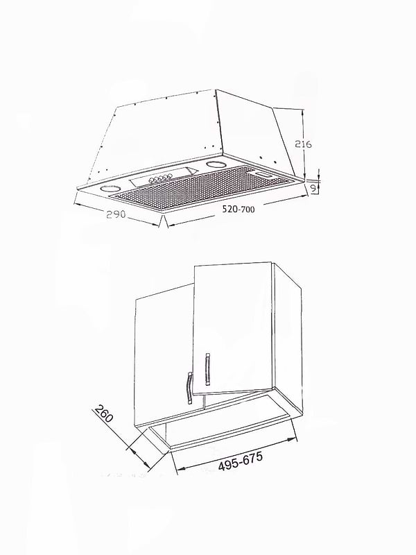 Фото - Витяжка вбудована Borgio BBI (TR) 5840 black glass SU 850