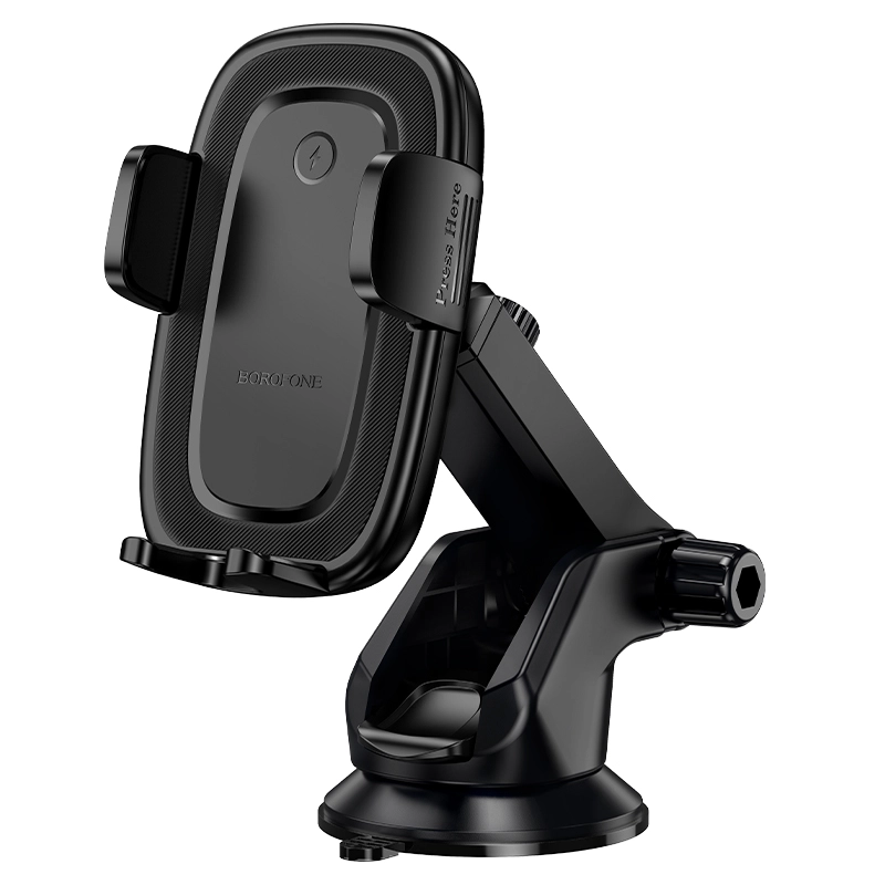 Автодержатель с беспроводной зарядкой BOROFONE BH223 Follower push-type wireless fast charging car holder(center console) (6941991121319)