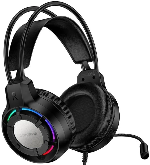 Гарнітура дротова ігрова BOROFONE BO112 Wave gaming headphones Black (6941991124648)