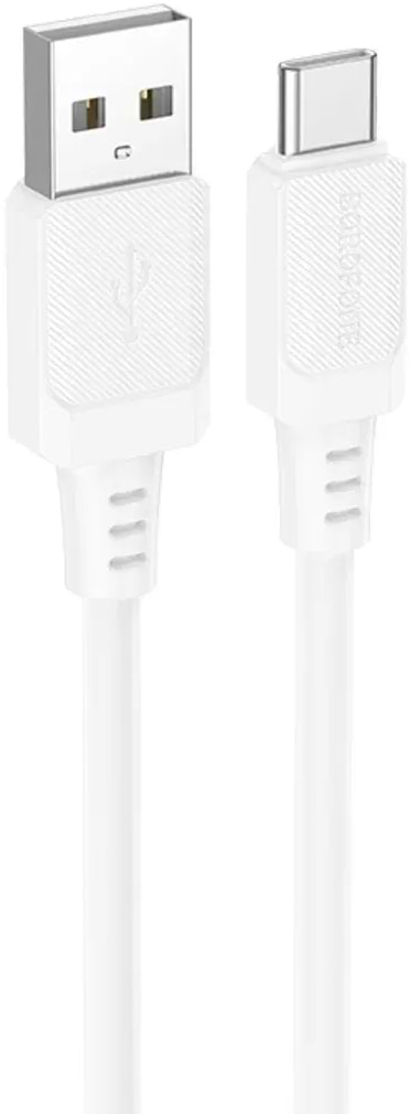 Кабель BOROFONE BX115 Lotto silicone charging data cable Type-C White (6941991119675)