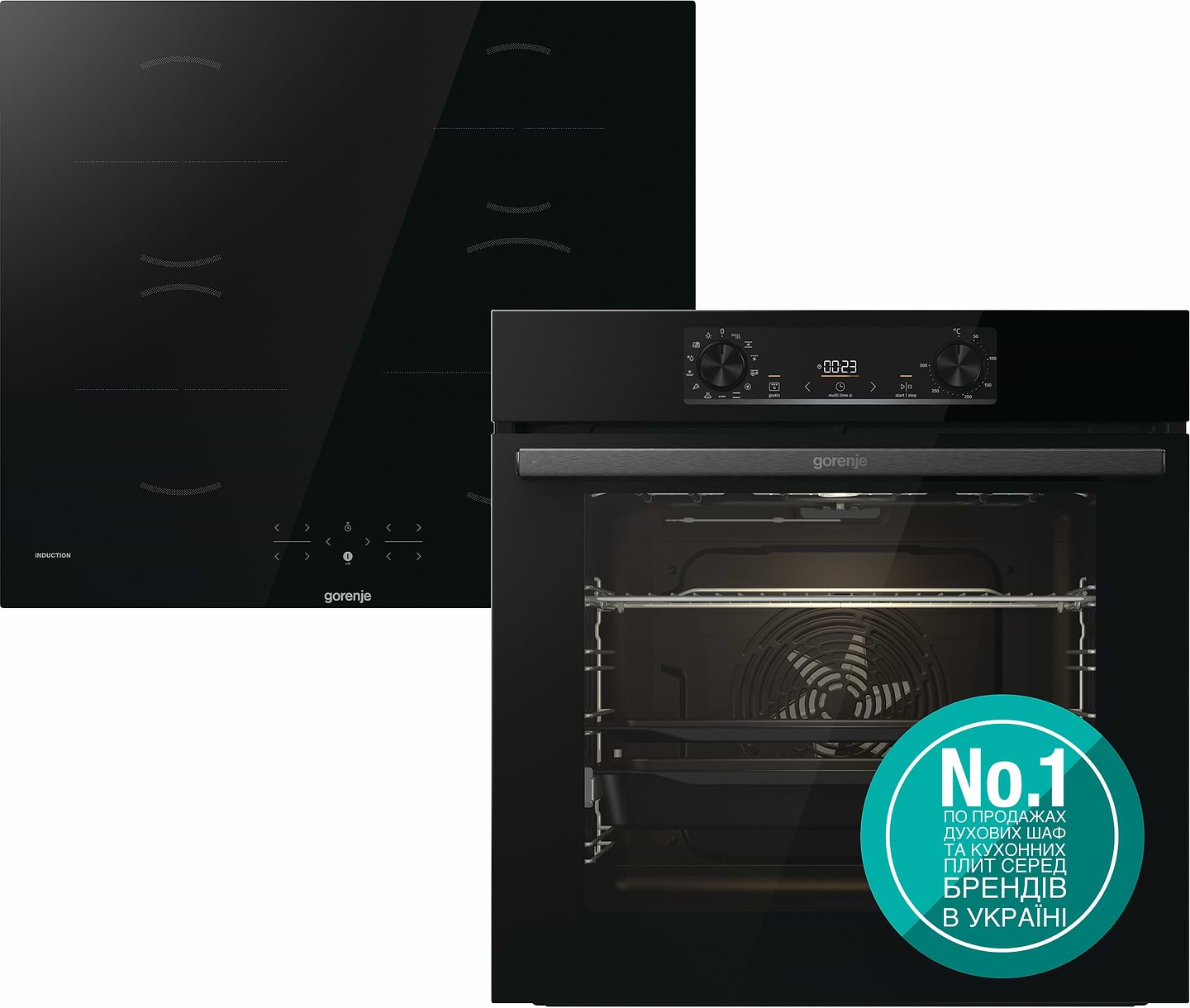 Духовой шкаф + варочная панель индукционная Gorenje BOS6737E06BG + GI6401BSC