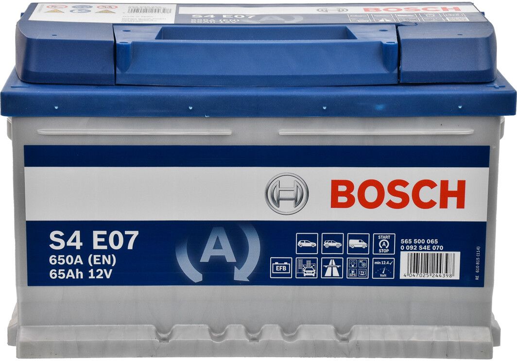 Автомобильный аккумулятор Bosch S4 12В 65Аг 650А R+ (0 092 S4E 070)