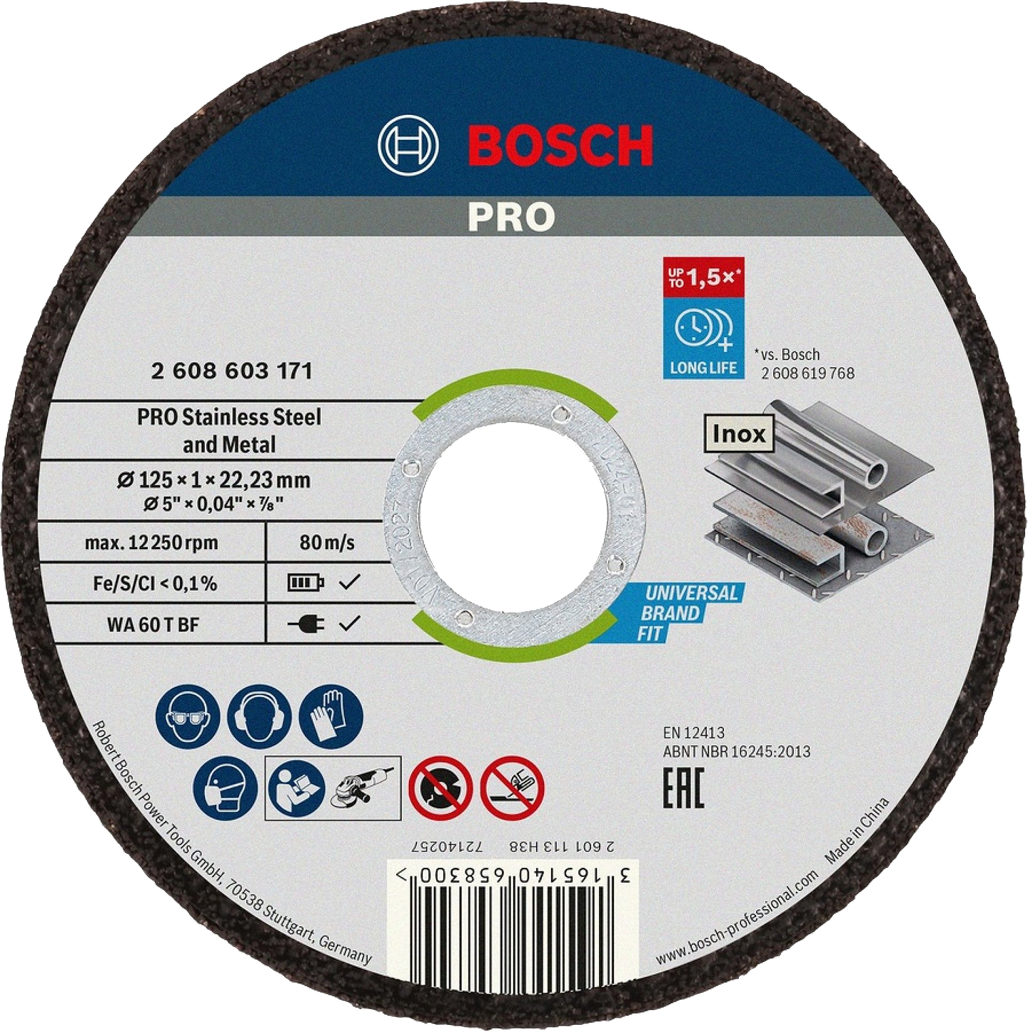 Круг відрізний по металу Bosch Professional 125x1x22.23 мм (2.608.603.171)
