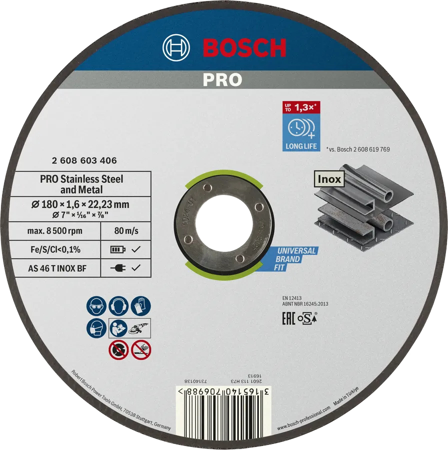 Круг відрізний по металу Bosch Professional 180x1.6x22.23 мм (2.608.603.406)