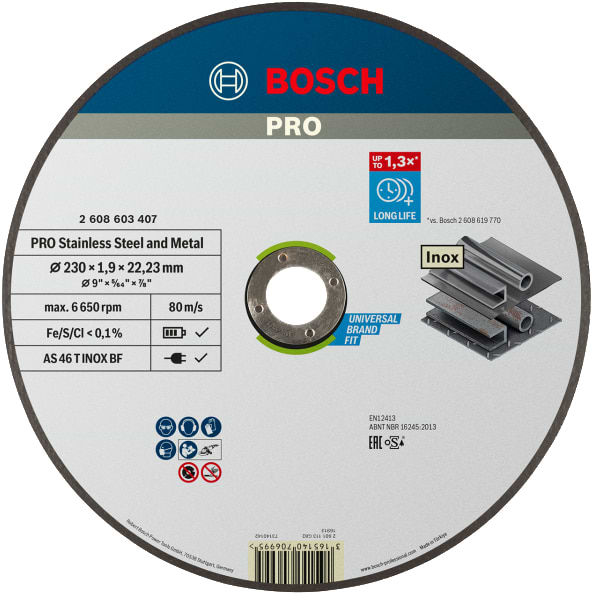 Круг відрізний по металу Bosch Professional 230x1.9x22.23 мм (2.608.603.407)