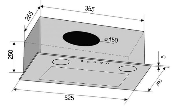 Фото - Витяжка вбудована Ventolux BOX 60 BK (700) PB