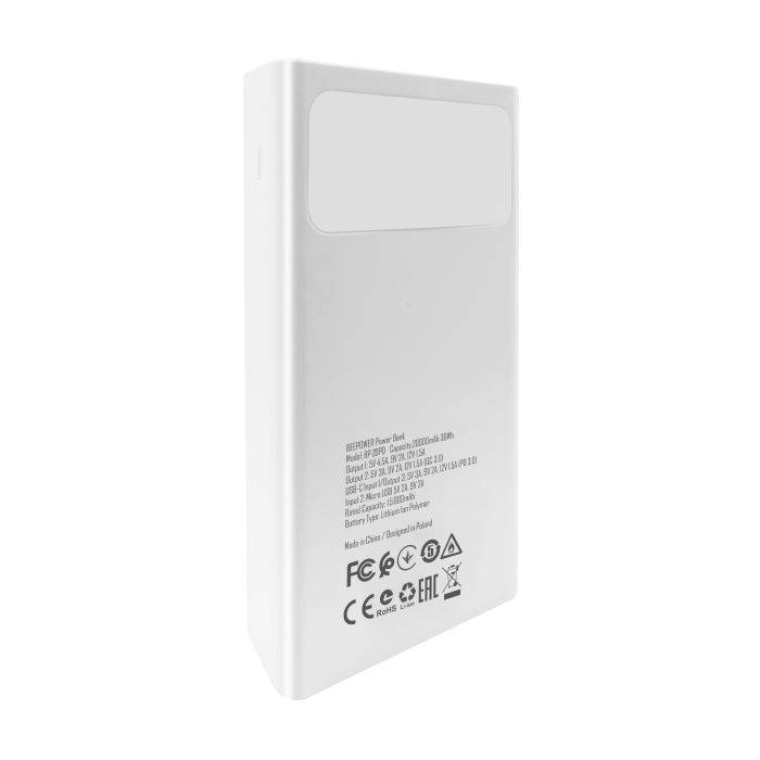 Фото - Батарея мобільна BeePower Power Bank BP-20PD 20000mAh 22.5W PD USB-C + 2xUSB 3.0 White (BP-20PD W)