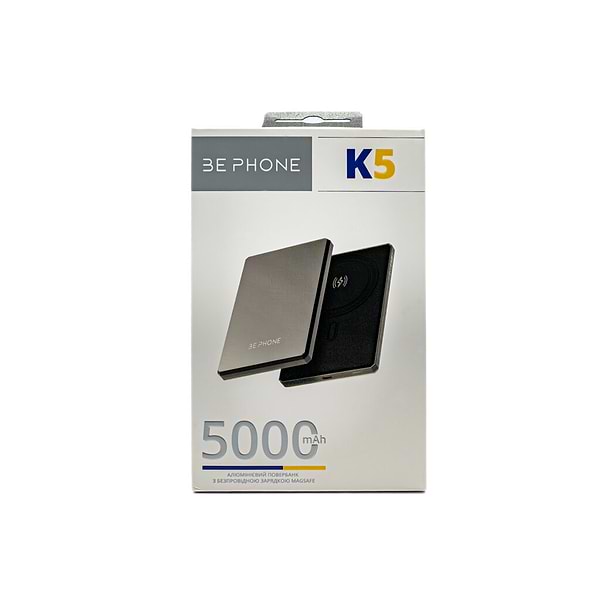Фото - Батарея мобільна Be Phone K5 5000 mAh MagSafe Grey 15W (BP-K5-GR)