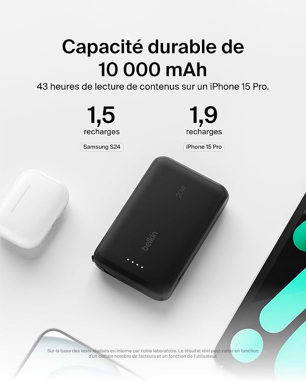 Фото - Батарея мобільна Belkin 10000мА·год, 20Вт +USB-C Black (BPB021HQBK)